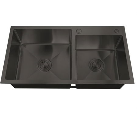 Chiuvete - Chiuveta de bucatarie din inox MIXXUS HM7849D-215 NANO-BLACK (3.0/0.8)