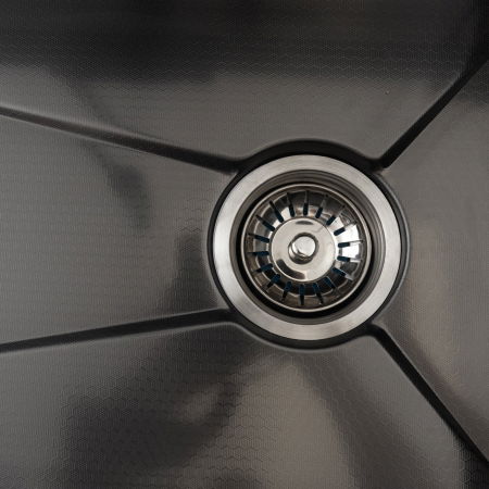 Chiuveta multifunctionala Mixxus, Cuva 220mm, Nano Black, Finisaj Decor, Otel inoxidabil [17]