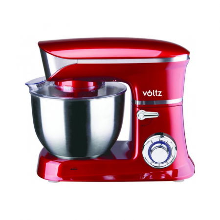 Mixer cu bol Voltz V51115B, 1900W, 6 viteze, Bol inox 6.5L, Tel/Carlig/Paleta/Spatula, Rosu [0]