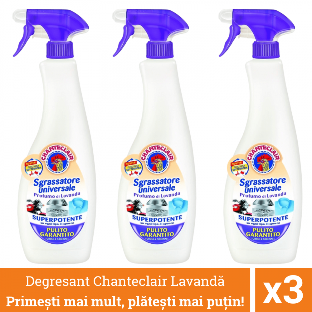 Pachet promo 3 x Chanteclair Detergent Degresant Universal Lavanda, Spray, 600 ml [1]