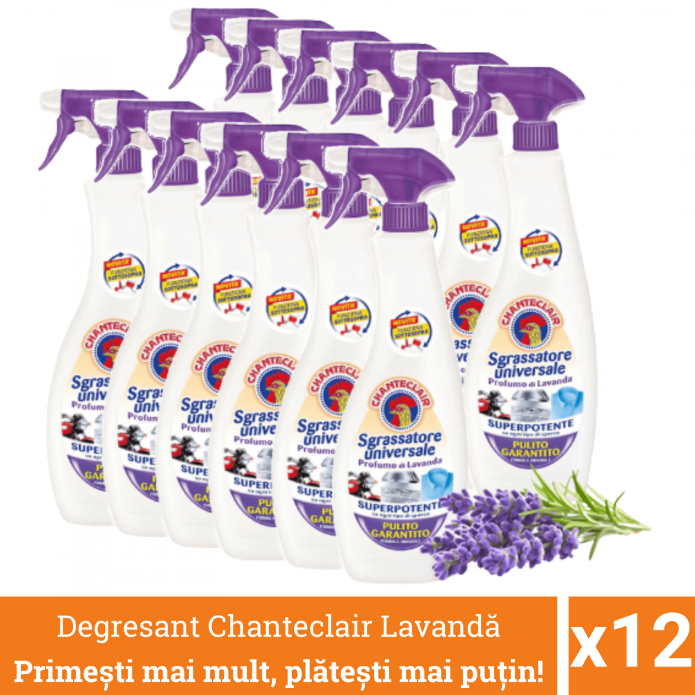 Pachet promo 12 x Chanteclair Detergent Degresant Universal Lavanda, Spray, 600 ml [1]