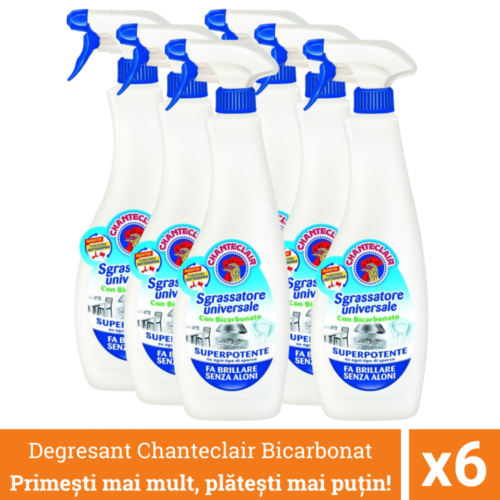 Pachet promo 6 x Chanteclair Detergent Degresant Universal Bicarbonat, Spray, 600 ml [1]
