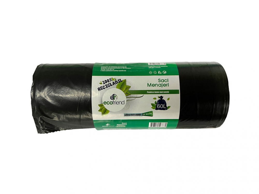 Saci menaj 60 L (60 x 80) 24 microni 15 buc/rolă LDPE [1]