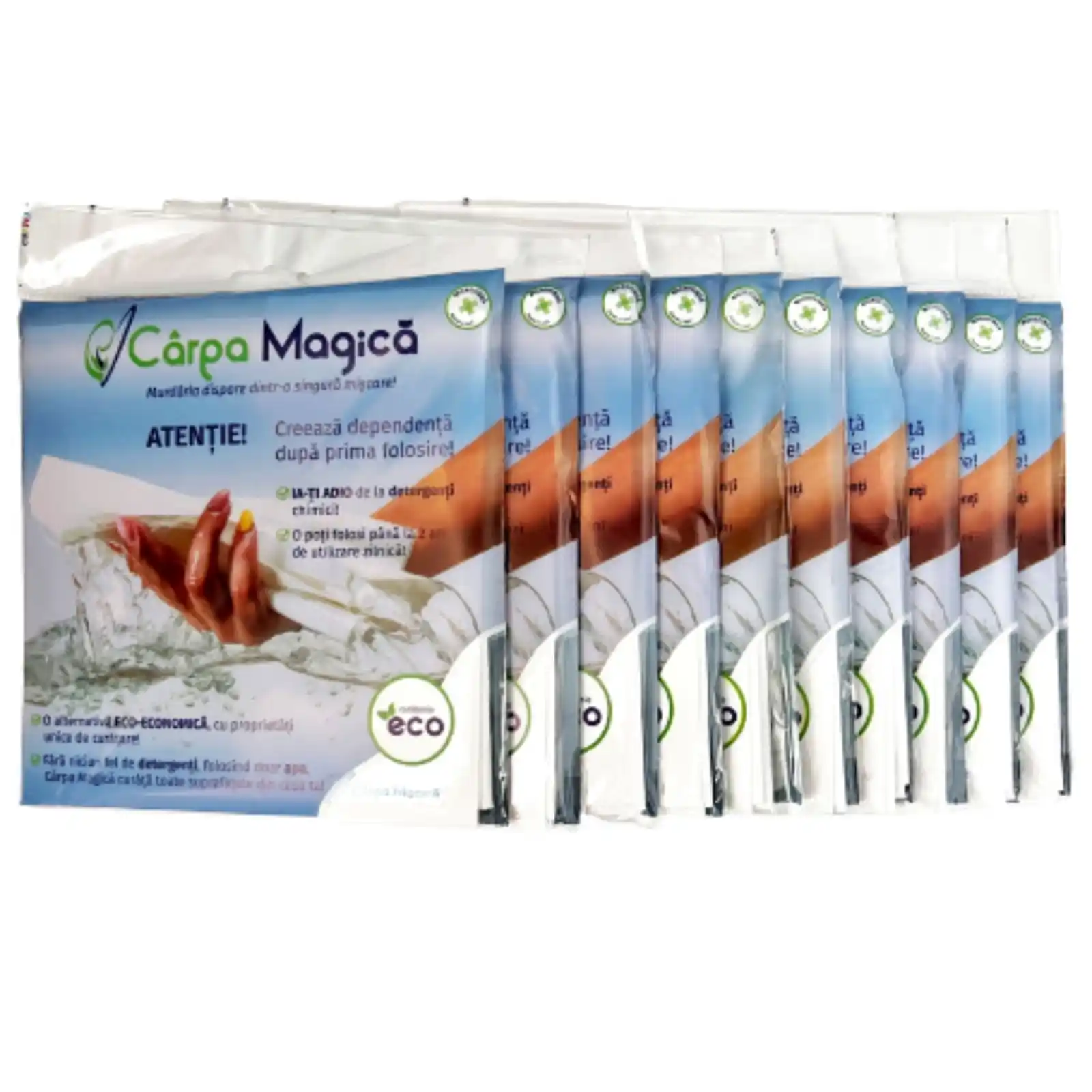 Produse curatare bucatarie - Laveta magica geamuri ⭐ Pachet 10 buc Carpa Magica dm