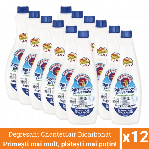 Produse curatare bucatarie - Pachet promo 12 x Chanteclair Degresant Universal cu Bicarbonat, Rezerva, 600 ml, Sgrassatore