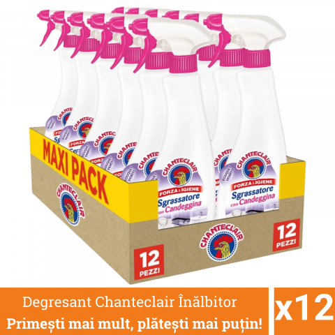 Produse curatare bucatarie - Pachet promo 12 x Chanteclair Degresant Universal cu Inalbitor, Candeggina, Clor, Spray, 600 ml