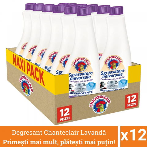 Produse curatare bucatarie - Pachet promo 12 x Chanteclair Degresant Universal cu Lavanda, Rezerva, 7200 ml, Sgrassatore