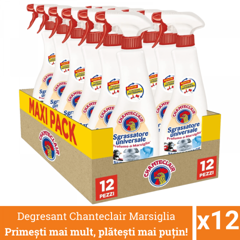 Produse curatare bucatarie - Pachet promo 12 x Chanteclair Detergent Degresant Universal Marsiglia, Spray, 600 ml