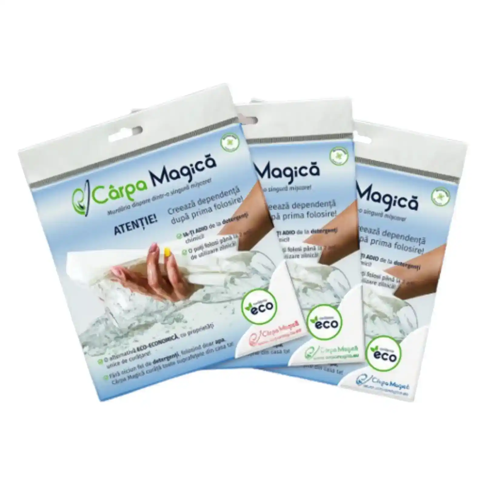 Produse curatare bucatarie - Laveta magica geamuri ⭐ Pachet 3 buc Carpa Magica dm