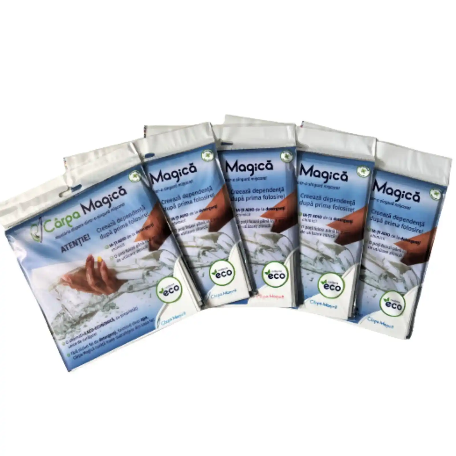 Produse curatare bucatarie - Laveta magica geamuri ⭐ Pachet 5 buc Carpa Magica dm