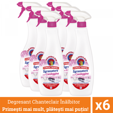 Produse curatare bucatarie - Pachet promo 6 x Chanteclair Degresant Universal cu Inalbitor, Candeggina, Clor, Spray, 600 ml