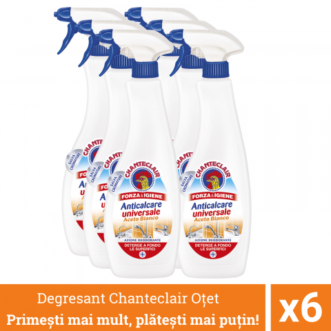 Produse curatare bucatarie - Pachet promo 6 x Chanteclair Degresant Universal cu Otet, Spray, 600 ml