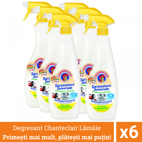 Produse curatare bucatarie - Pachet promo 6 x Chanteclair Detergent Degresant Universal Lamaie, Spray, 600 ml