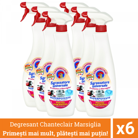 Produse curatare bucatarie - Pachet promo 6 x Chanteclair Detergent Degresant Universal Marsiglia, Spray, 600 ml