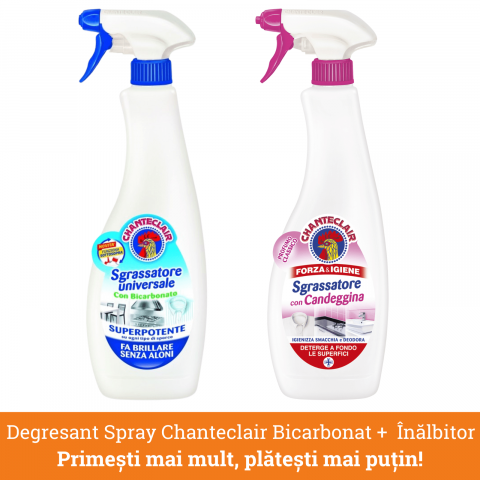 Produse curatare bucatarie - Pachet promo: Chanteclair Degresant Universal cu Bicarbonat + Clor, 1200 ml, Sgrassatore