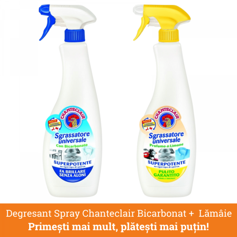 Produse curatare bucatarie - Pachet promo: Chanteclair Degresant Universal cu Bicarbonat + Lamaie, 1200 ml, Sgrassatore
