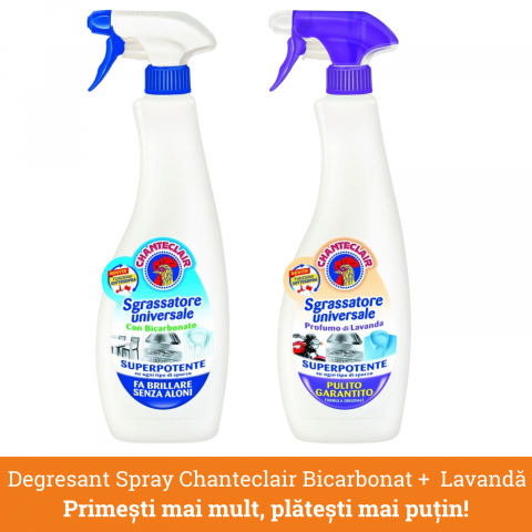 Produse curatare bucatarie - Pachet promo: Chanteclair Degresant Universal cu Bicarbonat + Lavanda, 1200 ml, Sgrassatore