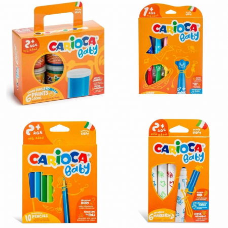 Pictură cu degetele, Vopsea Baby Finger Paint - Promo Pachet special Carioca Baby - 3 modele carioci.
