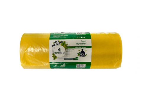 Produse curatare bucatarie - Saci menaj 60 L (60 x 80) 24 microni 15 buc/rolă LDPE
