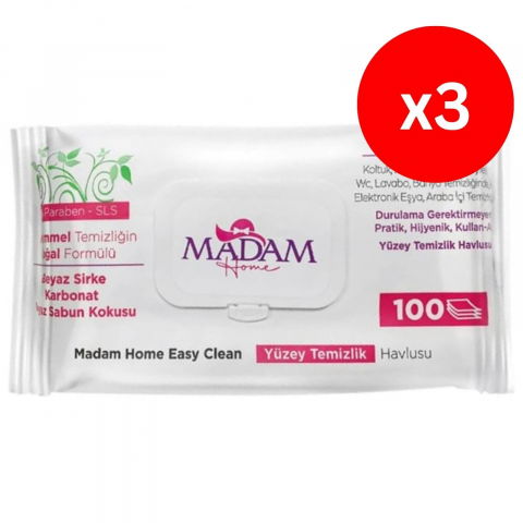 Produse curatare bucatarie - Servetele Umede cu Otet si Bicarbonat, 100 buc x 3 Seturi, Multisuprafete