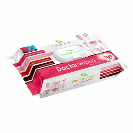 Solutii suprafete bucatarie - Servetele umede cu bicarbonat si otet, pentru suprafete multiple, 25 x 22 cm, 100 de bucati / pachet.