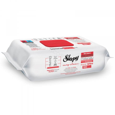 Produse curatare bucatarie - Servetele umede Sleepy cu otet si bicarbonat, Cherry Blossom, 100 buc