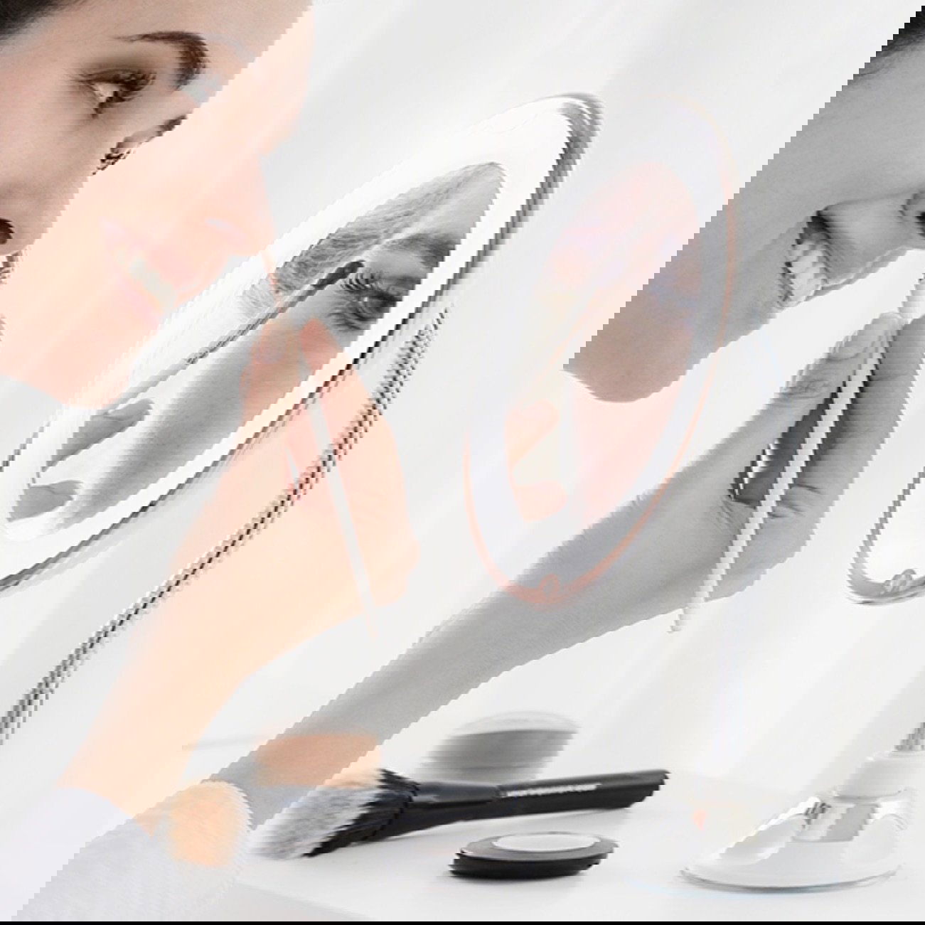 Oglinda machiaj cu becuri led, maleabila