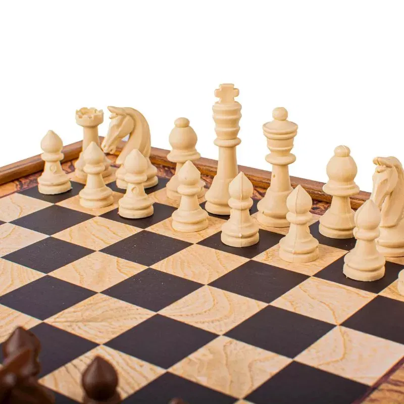 2 in 1 Joc de table si joc de sah Caseta 27x27cm Design Traditional [4]