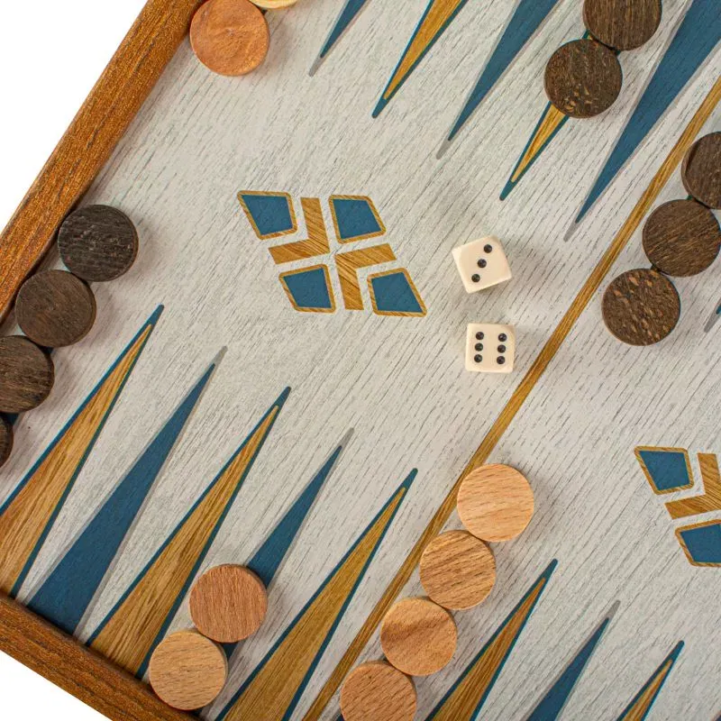 2 in 1 Joc de table si joc de sah Caseta 27x27cm Design Turquoise [5]