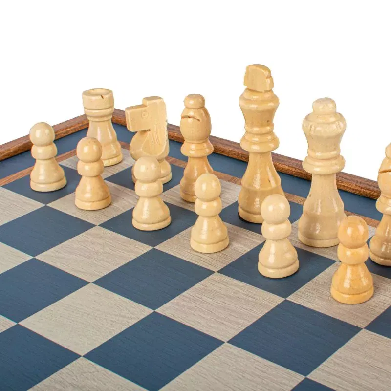 2 in 1 Joc de table si joc de sah Caseta 41x41cm Design Turquoise [5]