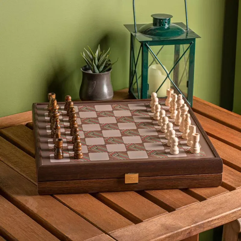 4 in 1 Joc de table joc de sah Ludo si Snakes Caseta 34x34cm Design Retro [5]