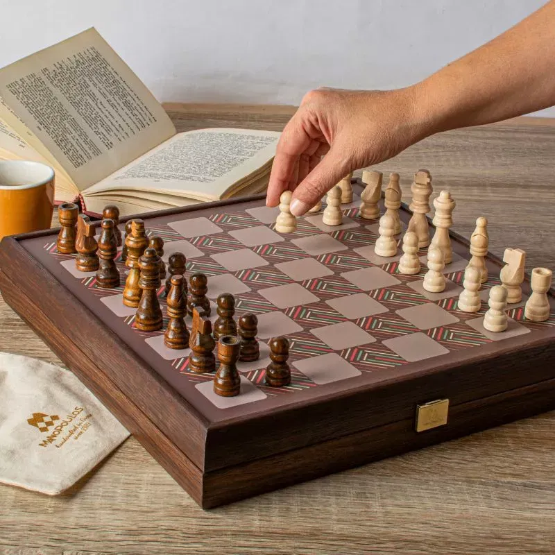 4 in 1 Joc de table joc de sah Ludo si Snakes Caseta 34x34cm Design Retro [6]