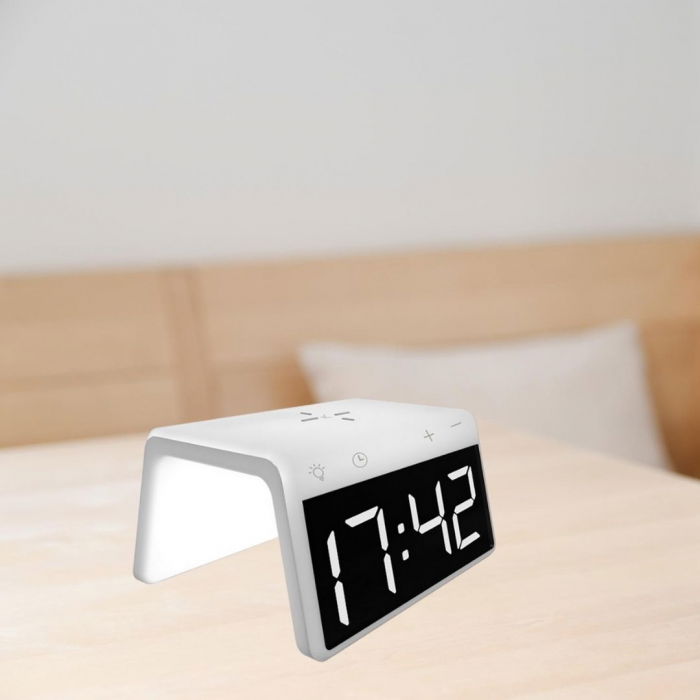 Ceas desteptator cu incarcator wireless smartphone AlarmOn [1]