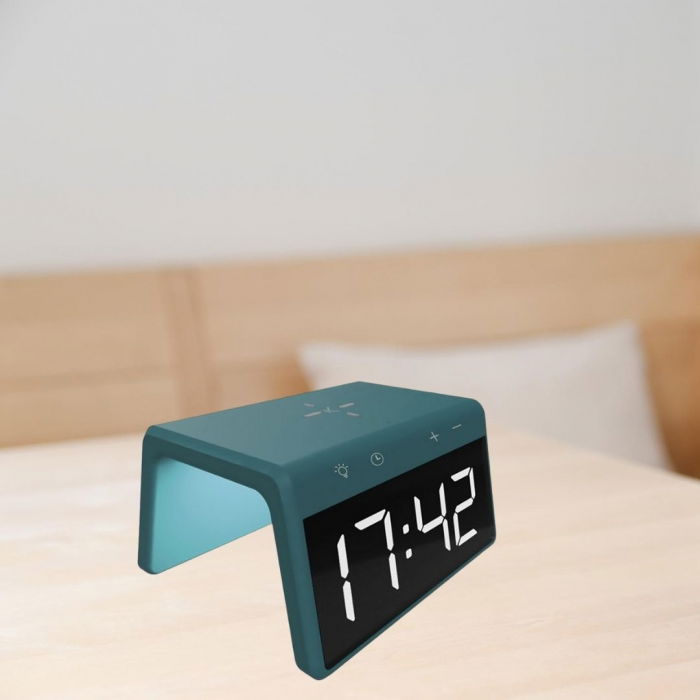 Ceas desteptator cu incarcator wireless smartphone AlarmOn [1]