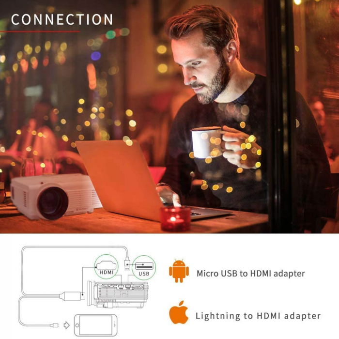 Mini Videoproiector LED Vankyo Leisure 3, 3600 Lumeni, Geanta transport si Telecomanda [2]