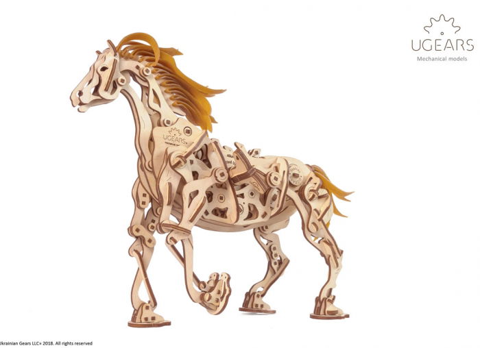 Puzzle 3D Cal Bionic din lemn Ugears [12]