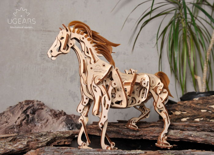 Puzzle 3D Cal Bionic din lemn Ugears [4]