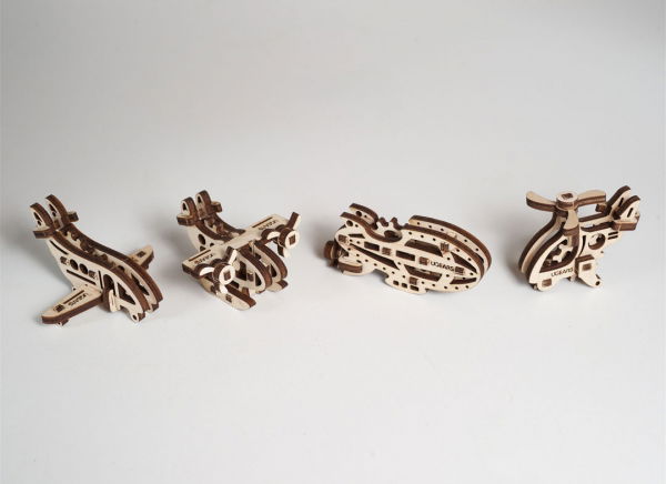 Puzzle 3D Fidget Avioane din Lemn Ugears [5]