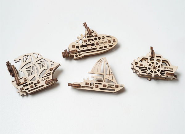 Puzzle 3D Fidget Nave Maritime din Lemn Ugears [4]