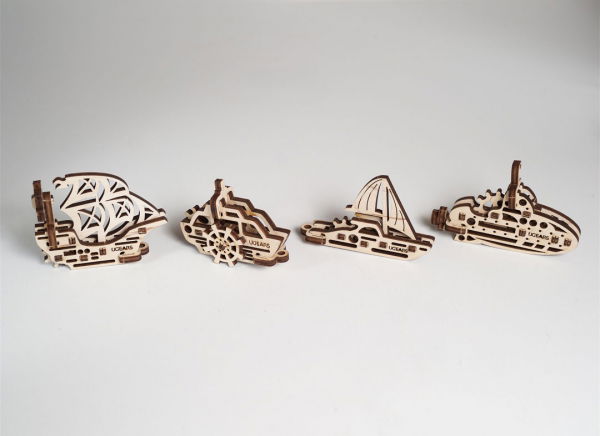 Puzzle 3D Fidget Nave Maritime din Lemn Ugears [6]