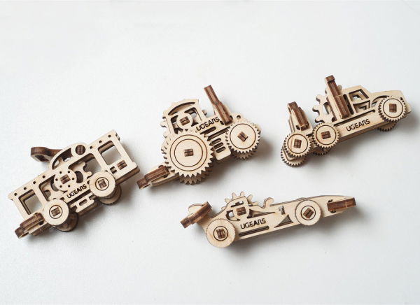 Puzzle 3D Fidget Vehicule din Lemn Ugears [3]
