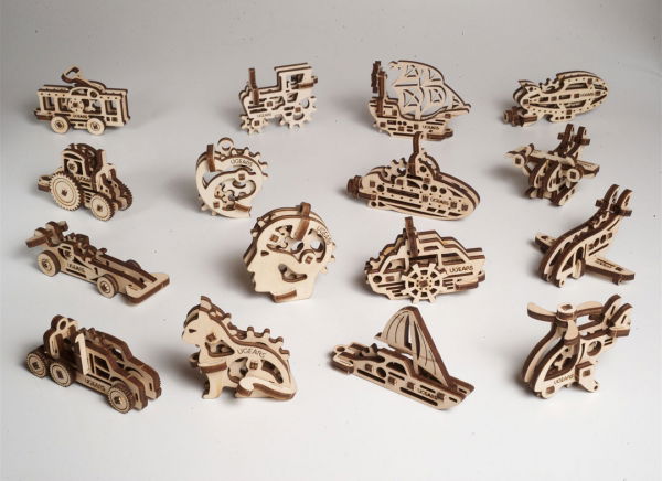 Puzzle 3D Fidget Nave Maritime din Lemn Ugears [8]