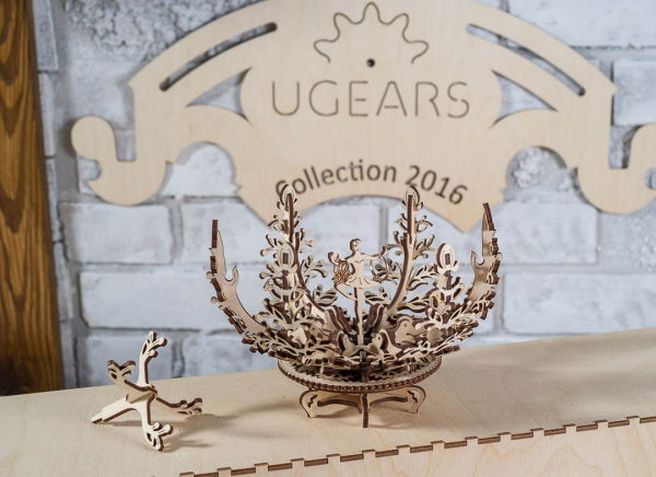 Puzzle 3D Floare din Lemn Ugears [3]