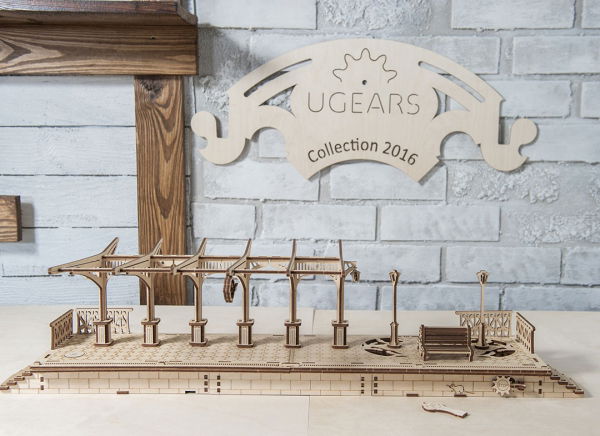 Puzzle 3D Gara din Lemn Ugears [12]