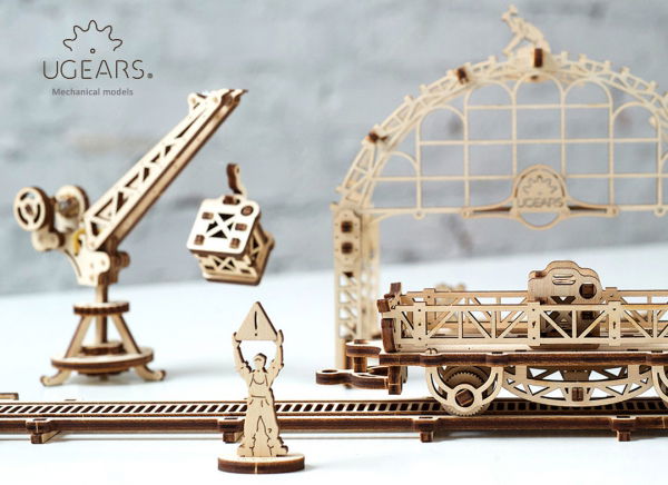 Puzzle 3D Macara pe Sine din Lemn Ugears [6]