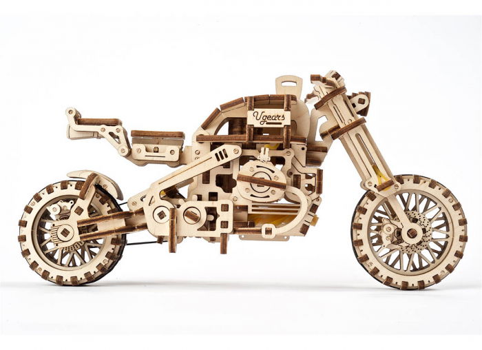 Puzzle 3D Motocicleta Scrambler UGR-10 din lemn Ugears [12]