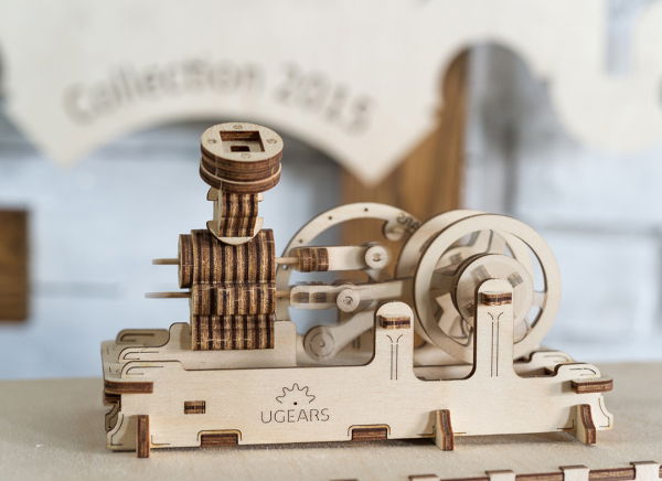 Puzzle 3D Motor Pneumatic din Lemn Ugears [3]
