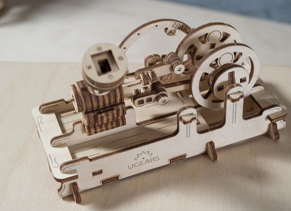 Puzzle 3D Motor Pneumatic din Lemn Ugears [4]