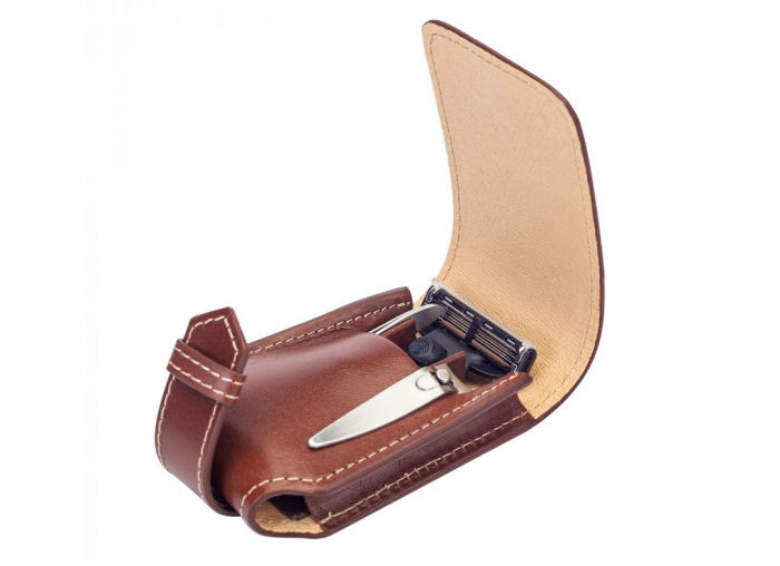 Set cadou de calatorie cu Aparat de Ras cromat cu lama Gillette Fusion Proglide Edwin Jagger [8]