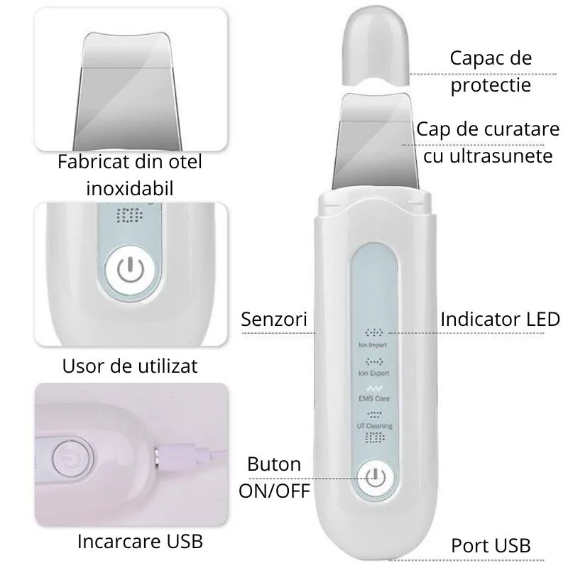 Aparat de peeling ultrasonic pentru fata [8]